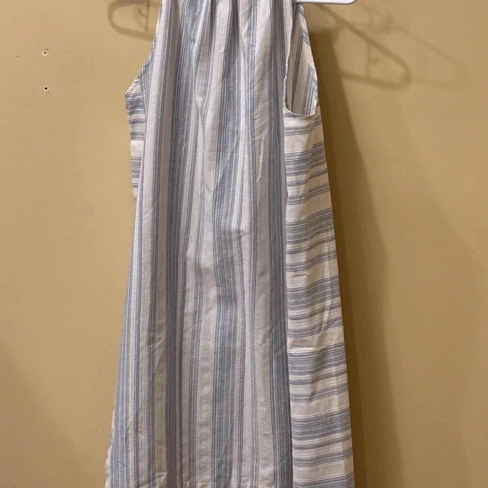 Cupshe Striped Mini Dress Size Medium Blue White Tie Back Adjustable Straps - Picture 2 of 7
